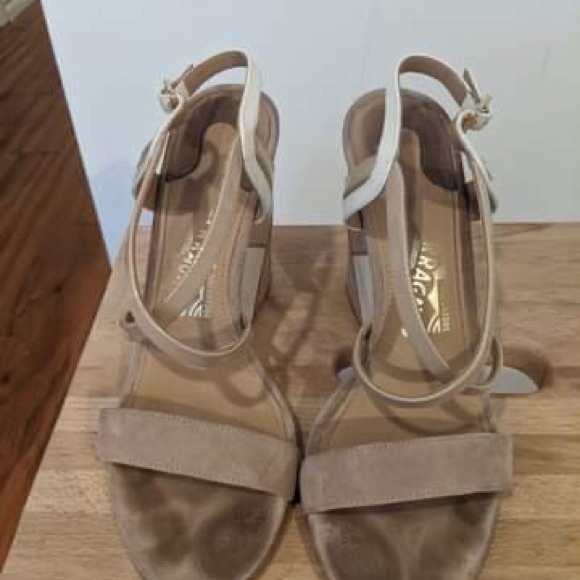 Salvatore Ferragamo, suede wedge sandal, size 6.5 - Picture 2 of 5